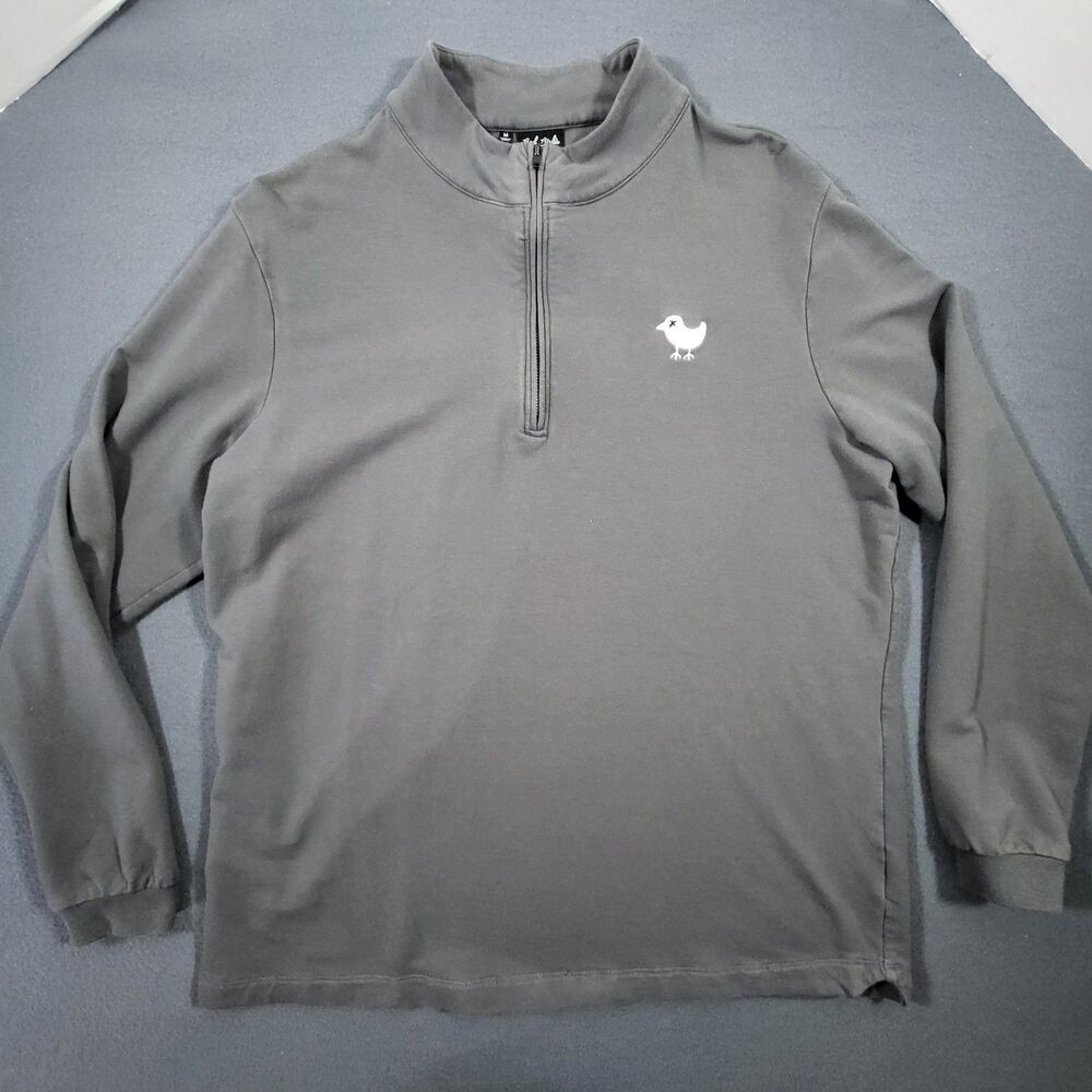 Bad Birdie 1/4 Zip Pullover Mens M Gray Performance Golf LS Stretch UPF 50+